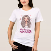 流れエレガントる髪の人 トライブレンドTシャツ (正面)