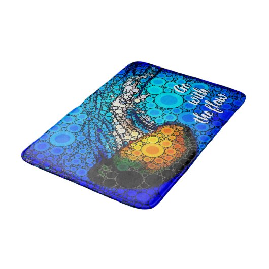 流れオレンジ色のクラゲ青の海で行はっきりしたく バスマット (アングル)