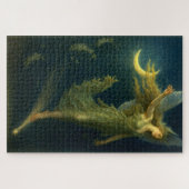 流れ星に乗る夜の妖精 ファンタジーアート ジグソーパズル (横)
