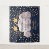 流れ星の双子ベビーシャワーの背景 タペストリー (正面)