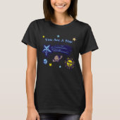 流れ星の天体アート ポジティブ・テンプレート Tシャツ (正面)