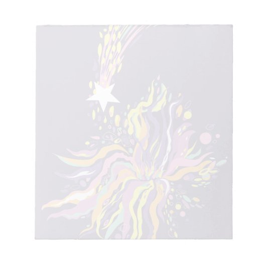 流れ星の幻想の庭 フローラルアート ノートパッド (正面)