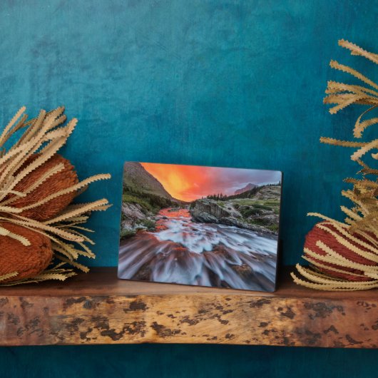 流れ流れ秋 | Glacier National Park Montana フォトプラーク (側面)