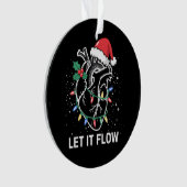 流れ解剖学ハート心ナースサンタハット オーナメント (正面)