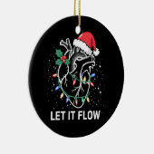 流れ解剖学ハート心ナースサンタハット セラミックオーナメント (右)