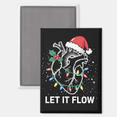 流れ解剖学ハート心ナースサンタハット マグネット (正面/裏面)