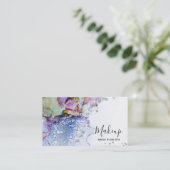 *~*流オーガニック水カラー抽象芸術グリッター青 名刺 (スタンド正面)