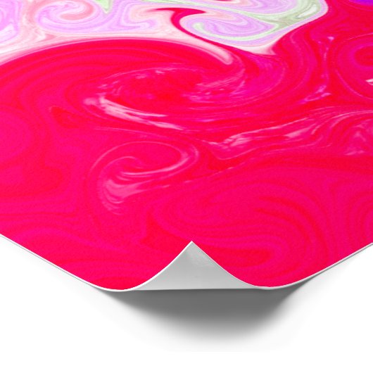 流カラフルモダン体アートの絵画細胞を注ぐ ポスター (角)