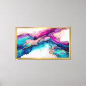 流カラフル流するインクカラーモダン抽象芸術 キャンバスプリント (正面)