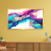 流カラフル流するインクカラーモダン抽象芸術 キャンバスプリント (インサイチュ (リビング))
