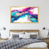 流カラフル流するインクカラーモダン抽象芸術 キャンバスプリント (インサイチュ (寝室))
