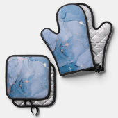 流モダン流芸術 鍋つかみ&鍋敷きセット (正面/裏面)