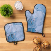 流モダン流芸術 鍋つかみ&鍋敷きセット (トップダウン)