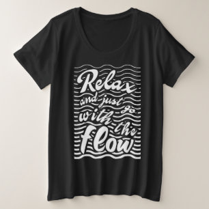 流リラックスれ、波のバージョンと行く プラスサイズTシャツ