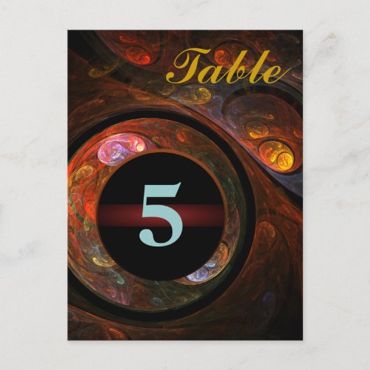 流体つながりテーブル番号はがき ポストカード (正面)