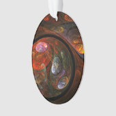 流体つながり抽象芸術アートアクリルオーバル オーナメント (正面)
