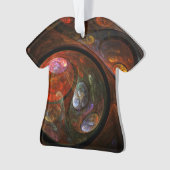 流体つながり抽象芸術アートアクリルシャツ オーナメント (正面)