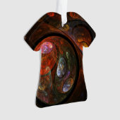 流体つながり抽象芸術アートアクリルシャツ オーナメント (正面)