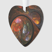 流体つながり抽象芸術アートアクリルハート オーナメント (正面)