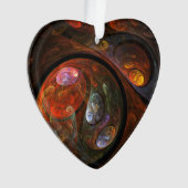 流体つながり抽象芸術アートアクリルハート オーナメント (正面)