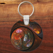 流体つながり抽象芸術アートキーチェーン キーホルダー (正面)