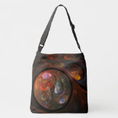 流体つながり抽象芸術アートクロス体 クロスボディバッグ (裏面)