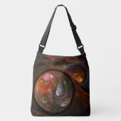 流体つながり抽象芸術アートクロス体 クロスボディバッグ (正面)