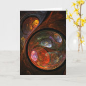 流体つながり抽象芸術アートグリーティングカード カード (黄色い花)