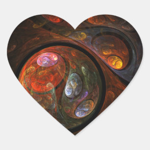 流体つながり抽象芸術アートハート ハートシール