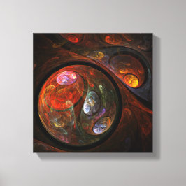 流体つながり抽象芸術アートブラックアンドホワイト キャンバスプリント