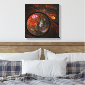 流体つながり抽象芸術アートブラックアンドホワイト キャンバスプリント (インサイチュ (寝室))