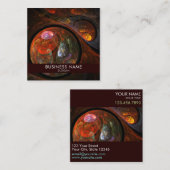 流体つながり抽象芸術アートプロフェッショナル スクエア名刺 (正面/裏面)