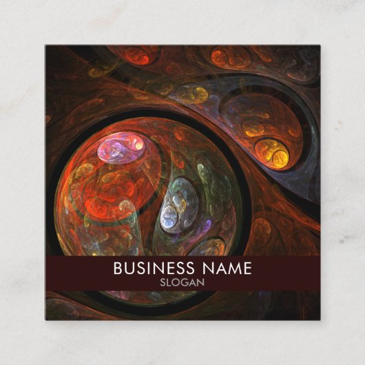 流体つながり抽象芸術アートプロフェッショナル スクエア名刺 (正面)