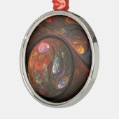 流体つながり抽象芸術アートラウンド メタルオーナメント (左)