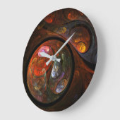 流体つながり抽象芸術アートラウンド ラージ壁時計 (傾斜)