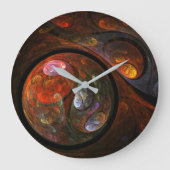流体つながり抽象芸術アートラウンド ラージ壁時計 (正面)