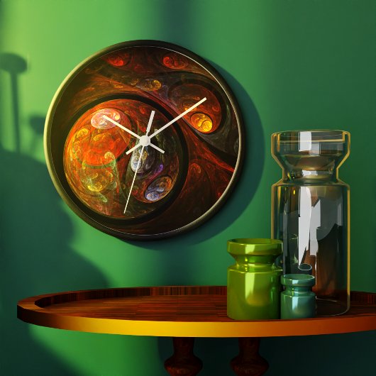 流体つながり抽象芸術アートラウンド ラージ壁時計