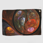 流体つながり抽象芸術アート ゴルフタオル (横)