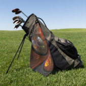 流体つながり抽象芸術アート ゴルフタオル (グリーン)