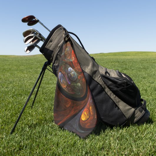 流体つながり抽象芸術アート ゴルフタオル (グリーン)