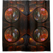 流体つながり抽象芸術アート シャワーカーテン (正面)