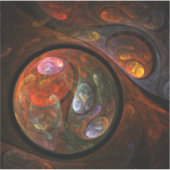 流体つながり抽象芸術アート シール (正面)