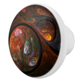 流体つながり抽象芸術アート セラミックノブ (右)