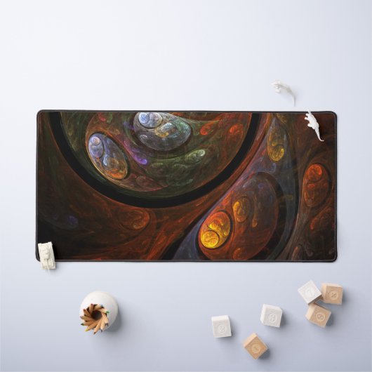 流体つながり抽象芸術アート デスクマット (キッズテーブル)
