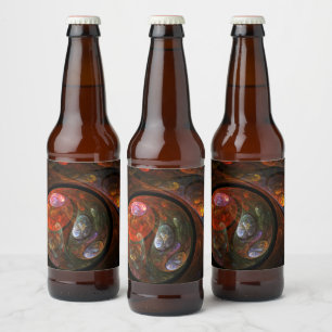 流体つながり抽象芸術アート ビールラベル