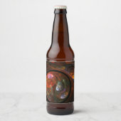 流体つながり抽象芸術アート ビールラベル (正面)