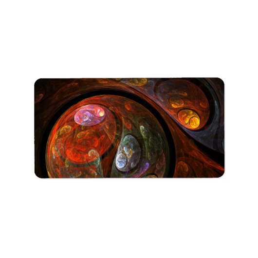 流体つながり抽象芸術アート ラベル (正面)