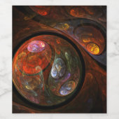 流体つながり抽象芸術アート ワインラベル (シングルラベル)