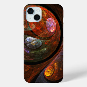 流体つながり抽象芸術アート iPhone 15 MINIケース