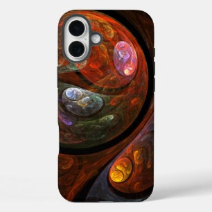 流体つながり抽象芸術アート iPhone 16 PLUSケース